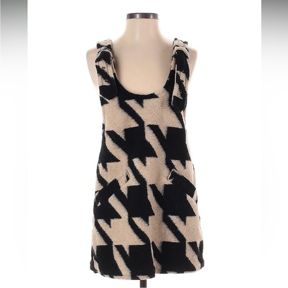 RARE Anna Sui Houndstooth Jumper Mini Dress - Picture 2 of 3